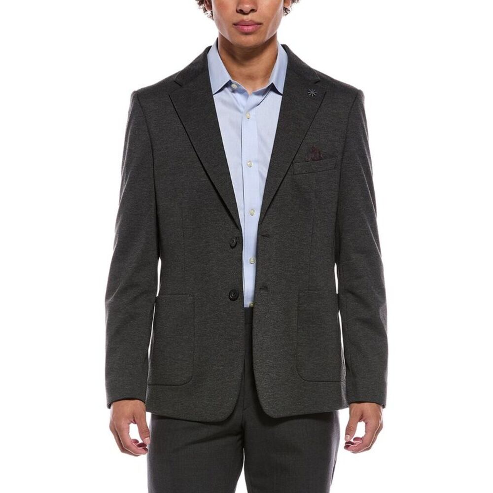 Report Collection Mens  Notch Collar Jacket, Gray